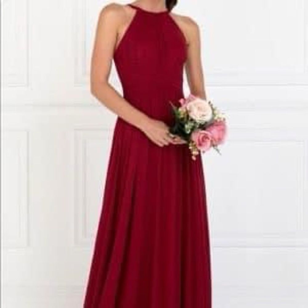 NWT Elizabeth K by gls burgundy wine formal bridal gown small